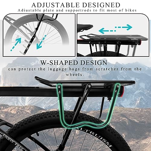 Rear Bike Rack 110 lbs Capacity Aluminum Alloy N25525