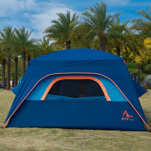Extra Large Family Cabin Tent 2 Rooms 3 Doors 3 Windows Waterproof for Camping H460
