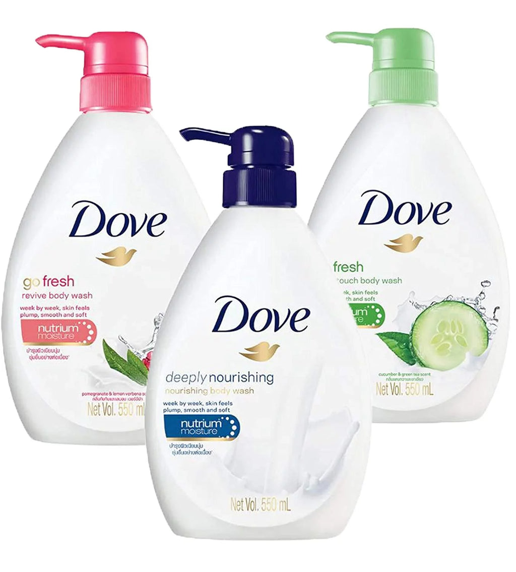 Body Wash Variety Pack, Pomegranate & Lemon Verbena and Cucumber & Green Tea, 18.5 oz Pack of 3 Z947