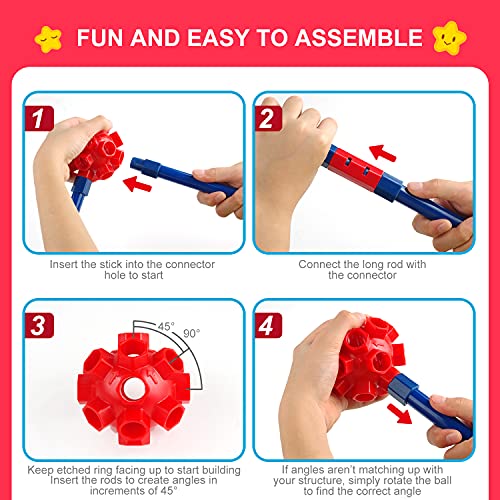 Fort Building Kit for Kids, STEM Construction Toys, 140 Pieces V503086