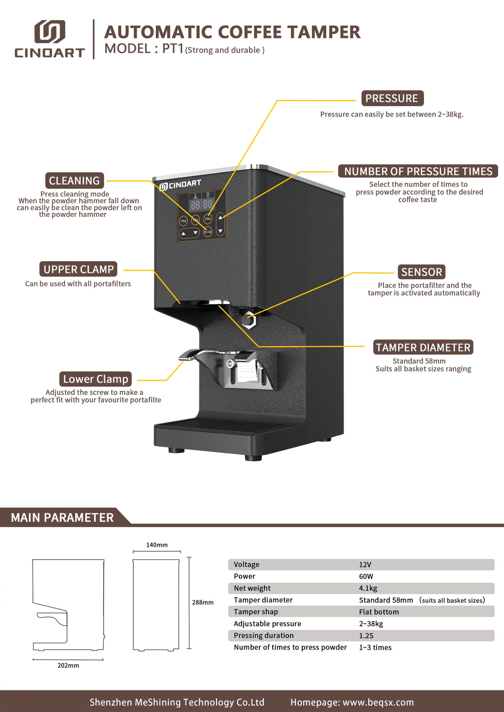 Electric Automatic 58mm Coffee Tamper Machine G994
