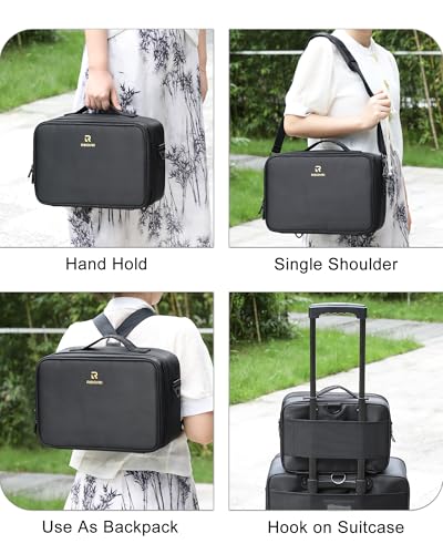 Large Capacity 3 Layer Makeup Case Cosmetic Organizer with Brush Bag R31262