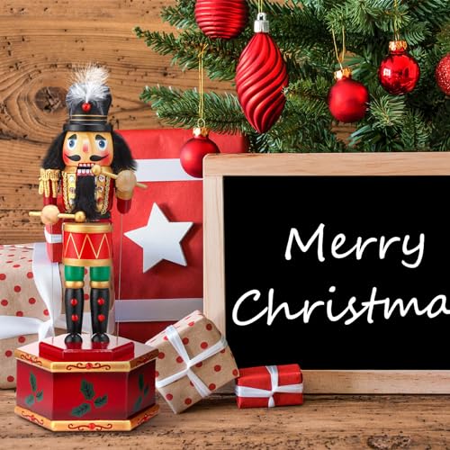 Nutcracker Music Box Wooden Soldier Toy Christmas Wind Up Musical Decor X3406