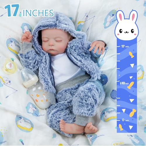 Lifelike Reborn Baby Doll Silicone Full Body Boys 17 Inch G466746