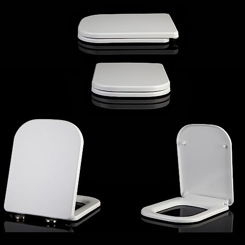 Soft Close Square Toilet Seat with Quick-Release Hinges N209897