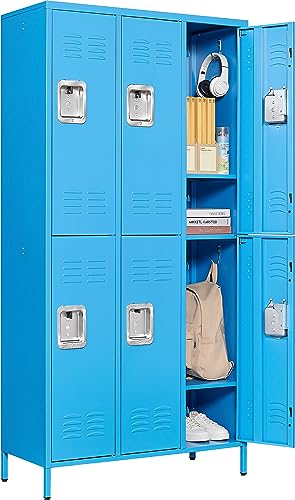 3-Door Blue Steel Storage Locker for Office, School, Gym C68898