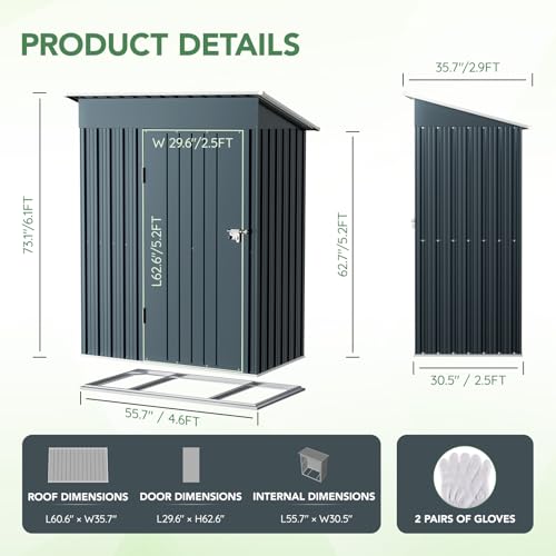 Outdoor Steel Storage Shed with Lockable Doors and Window L987864