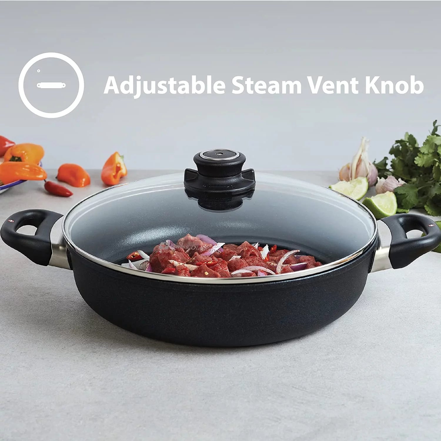 10 Piece Nonstick Diamond Coated Cookware Set with Lids, Oven Safe Z300539