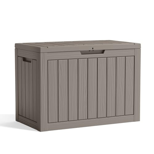 100 Gallon Resin Deck Box, Lockable Patio Outdoor Storage, Waterproof - Black F75230