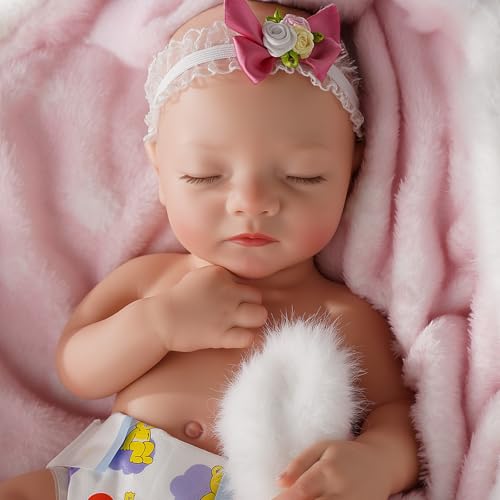 Lifelike Reborn Baby Doll 16 Inch Sleeping Baby Girl with Feeding Kit S409156