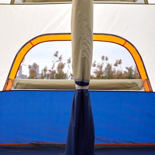 Extra Large Family Cabin Tent 2 Rooms 3 Doors 3 Windows Waterproof for Camping H460