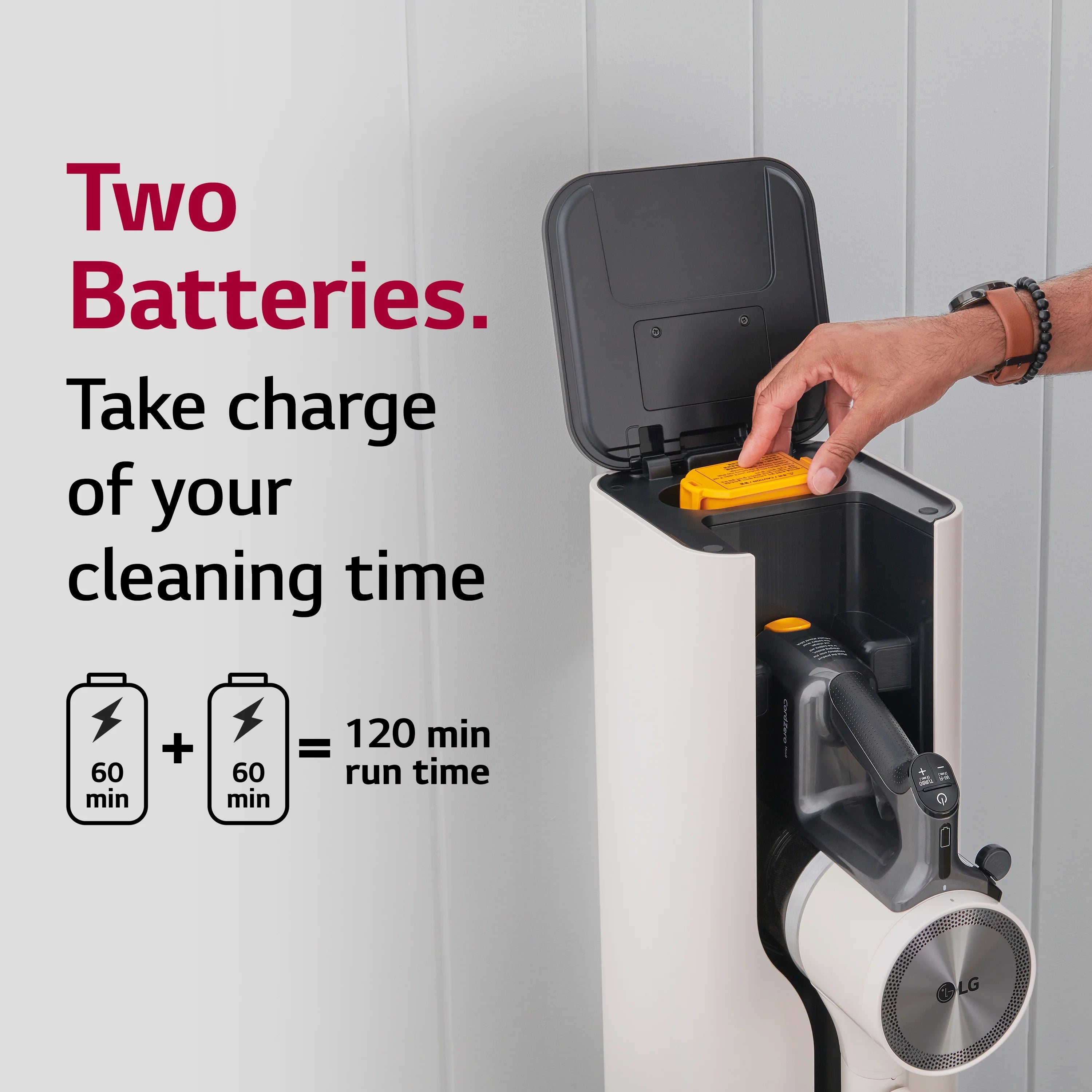 Cordless Stick Vacuum with Auto Empty, Sand Beige P10624