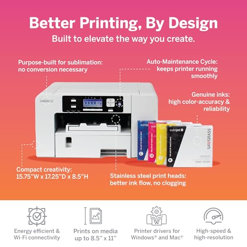 Sublimation Printer Starter Bundle with Wi-Fi Connectivity D518