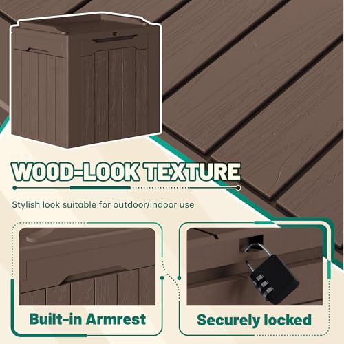 30 Gallon Waterproof Resin Deck Box for Outdoor Patio and Garden Storage Q30388