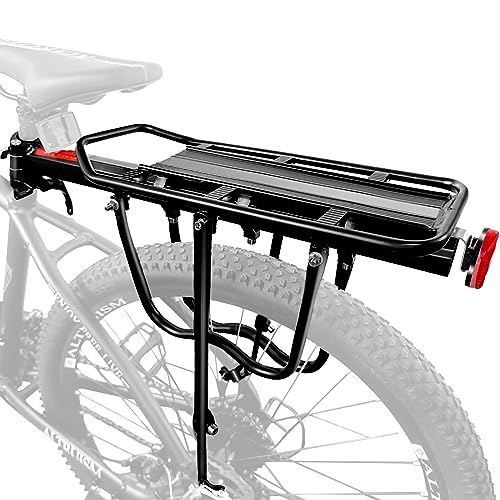 Versatile Rear Bike Rack -110 lbs Load Capacity Bike Cargo Racks- Quick Release Waterproof - Easy Installation Aluminum Alloy Bicycle Carrier Rack- Universal Fit for Road Bike & MTB