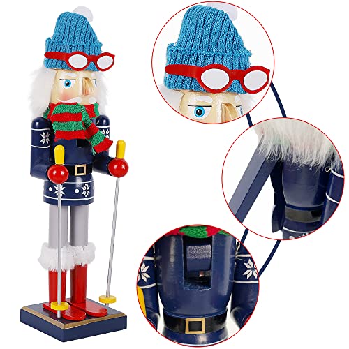 14 Inch Christmas Nutcracker Figures, Wooden Santa Chef Holding Gingerbread Men, Tabletop Centerpiece Decor R14704
