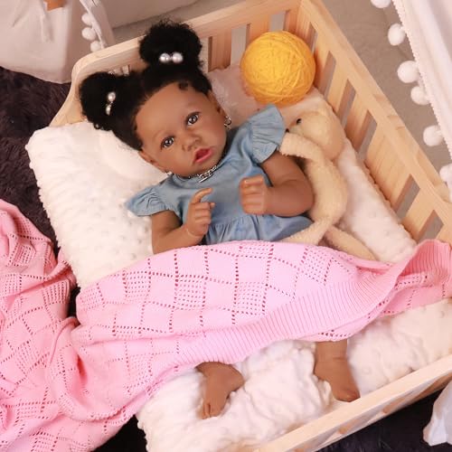 22.8 Inch Realistic African American Baby Doll with Soft Body K201
