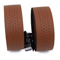 KINGOU Handlebar Tape Luxury PU Leather Bar Tape Fixed Gear/Road Bike Bar Wrap with 2 Reflective Plug