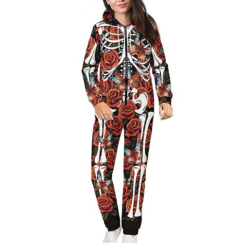 Adult Onesie Hooded One-Piece Pajama Zipper Jumpsuit for Men and Women I930