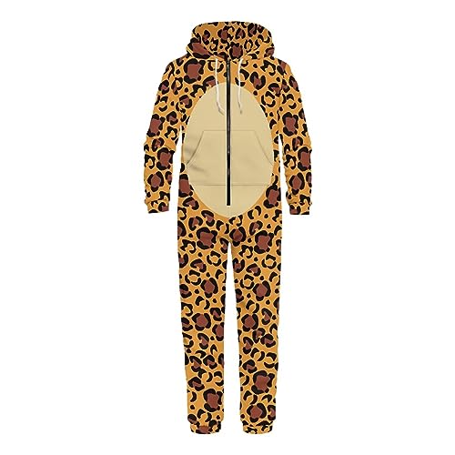 Adult Onesie Hooded One-Piece Pajama Zipper Jumpsuit for Men and Women I930