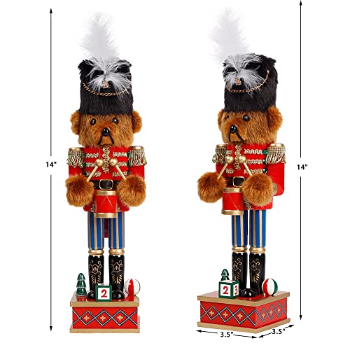 14 Inch Christmas Nutcracker Bear Drummer Ornaments, Tabletop Centerpiece Decor W663