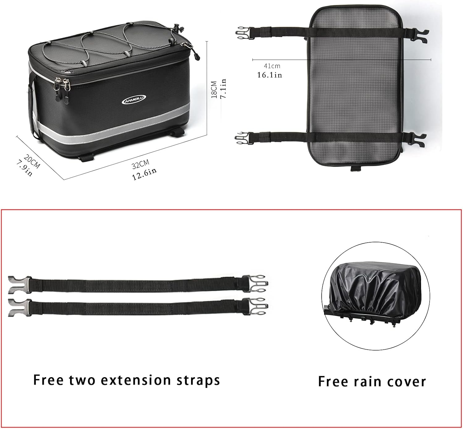 Bike Rear Rack Bag Waterproof 12 Liter O336405