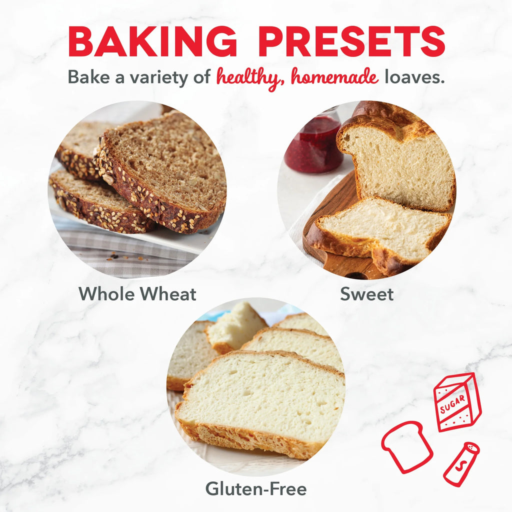 Stainless Steel Bread Maker, 1.5lb Loaf, 12 Settings A945630