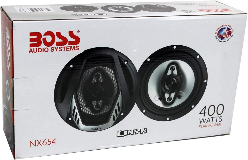 6.5" 400W 4-Way Car Audio Coaxial Speakers, Black (6 Speakers) W4133