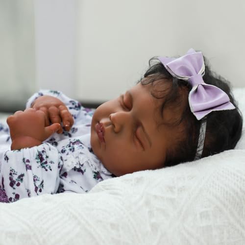 20 Inch Realistic Newborn Baby Dolls African American Gift for Kids Age 3 D188