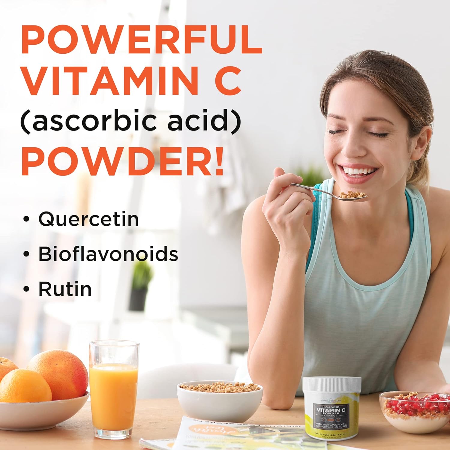 Vitamin C Powder Supplement with Quercetin and Citrus Bioflavonoids F99478