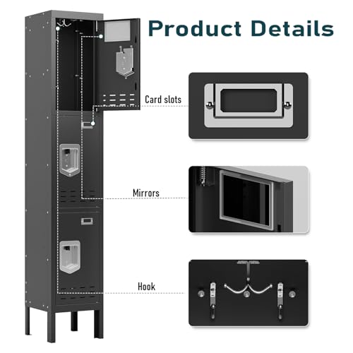 Metal Cabinet with Lockable Door for Office, Gym, School, Home A290