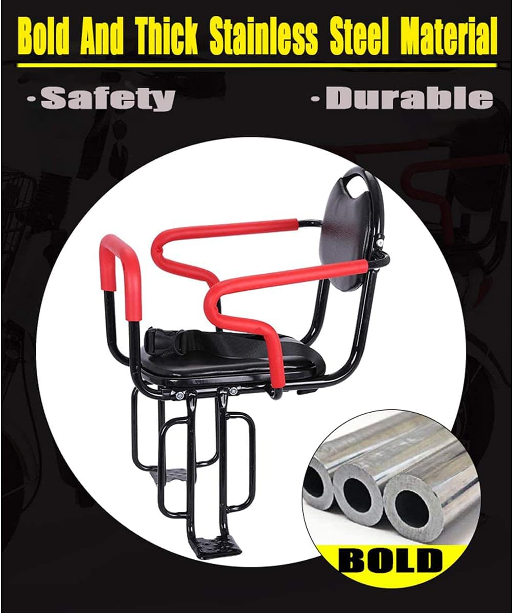 Kids Bike Rear Seat with Backrest and Foot Pedals T388