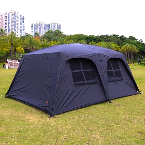 Extra Large Family Cabin Tent for Camping, 2 Rooms, 3 Doors, Waterproof E6603