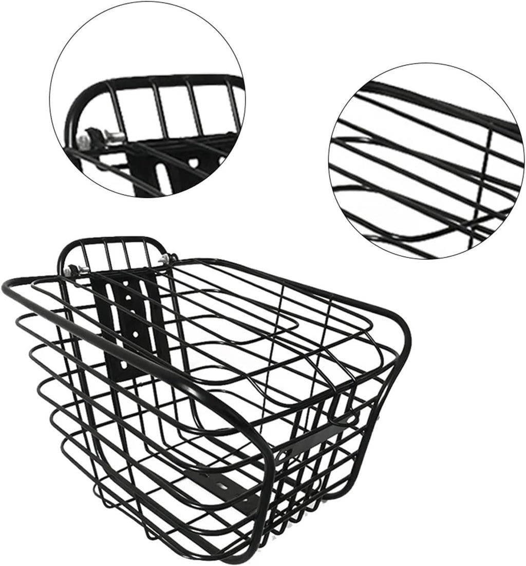 Large-Capacity Metal Bike Front Basket with Cover S122911