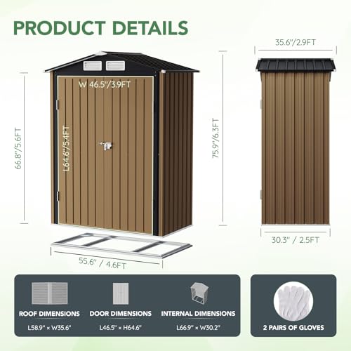 Outdoor Steel Storage Shed with Lockable Doors and Windows E249038