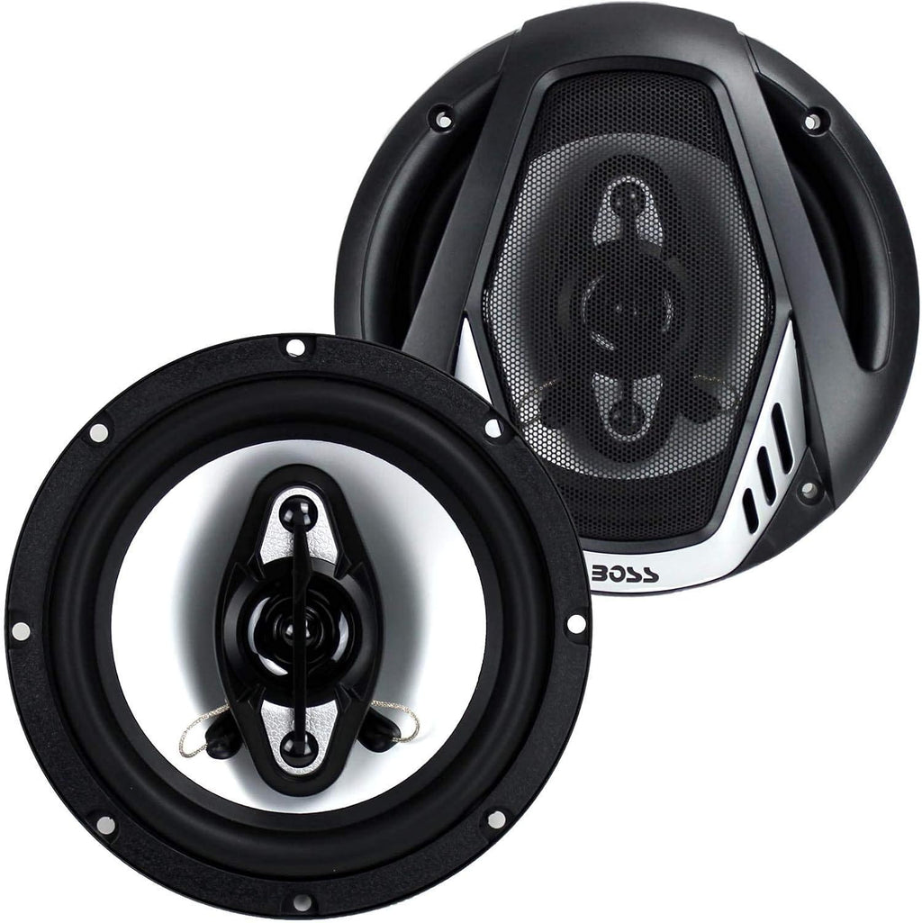 6.5" 400W 4-Way Car Audio Coaxial Speakers, Black (6 Speakers) W4133