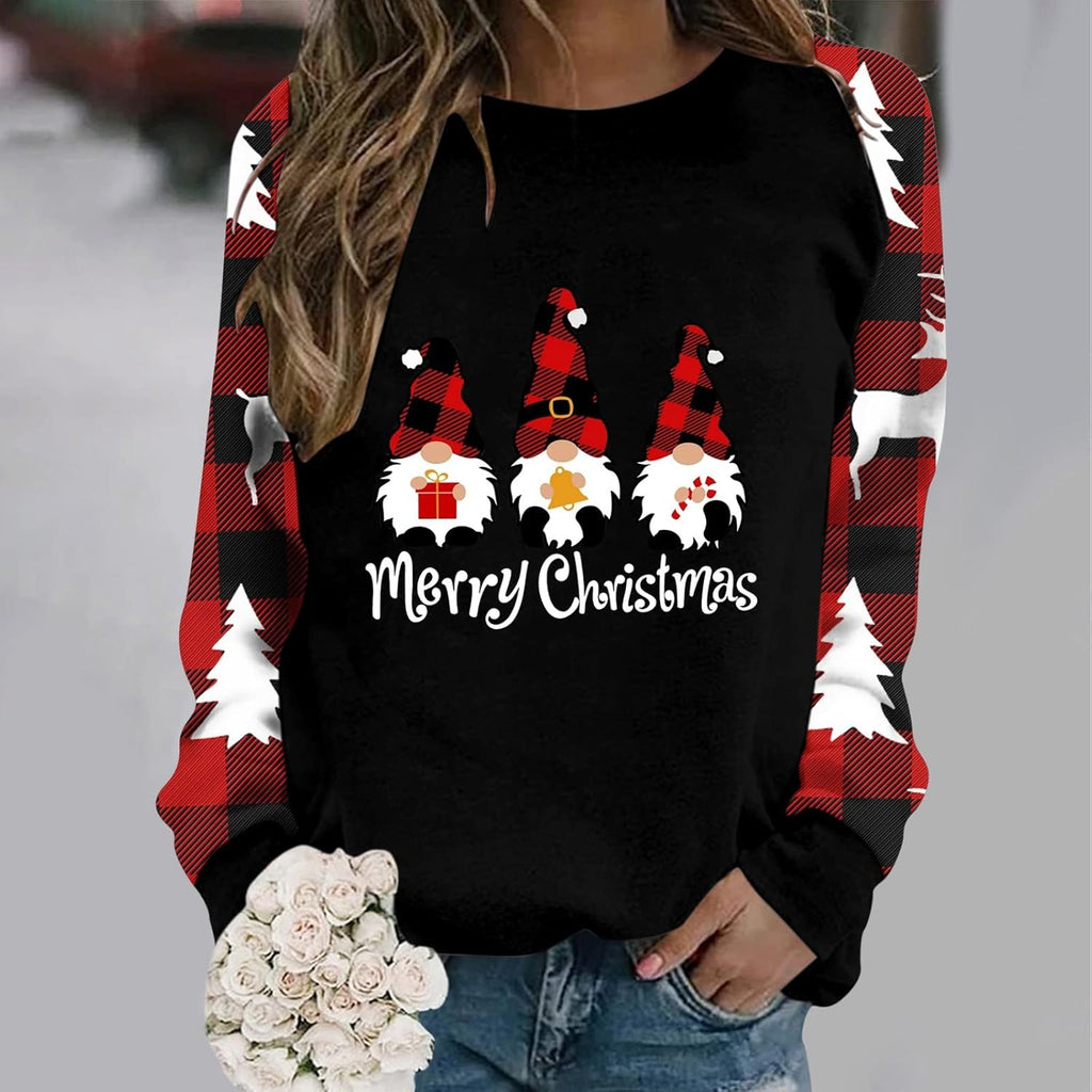 Women's Plus Size Christmas Sweatshirt Crewneck Long Sleeve V2203