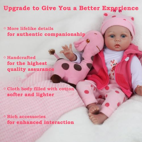 22 inch Realistic Newborn Soft Vinyl Baby Doll Toy for Kids Age 3+ Q932948