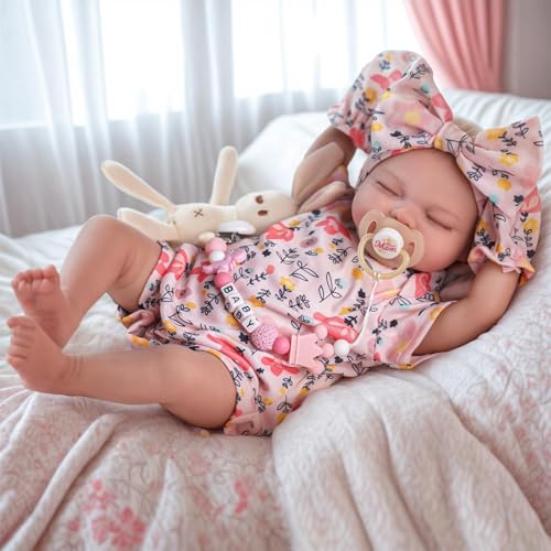 Silicone Reborn Baby Doll 17 Inch Realistic Newborn Vinyl Girl with Gift Box I275733