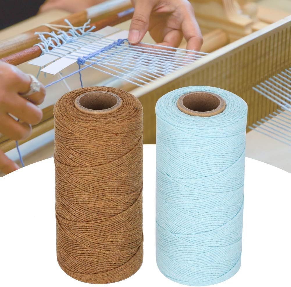 2 Rolls Weaving Thread, Pure Cotton Yarn for Knitting Tatting Carpet K60416