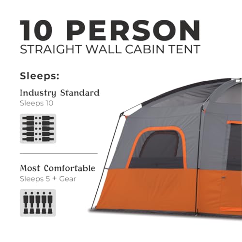 Family Camping Tent for 10-12 Person, Multi Room Cabin Tent for Car Camping I912138