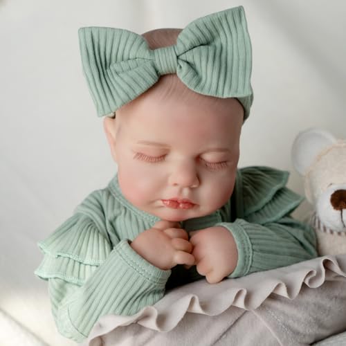 Realistic Reborn Baby Doll, 18 Inch Soft Body Sleeping Baby Girl with Pink Clothing Z645