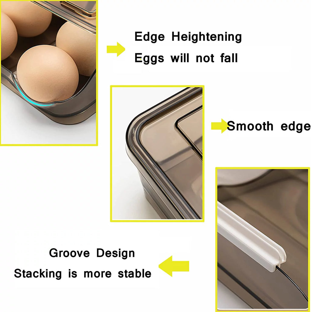 Large Capacity Auto Rolling Egg Holder for Refrigerator, 3 Layers V658816