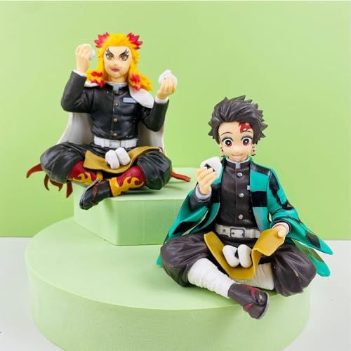 Anime Devil Slayer Figure Eating Rice Balls Sitting Pose Desk Decor B171666