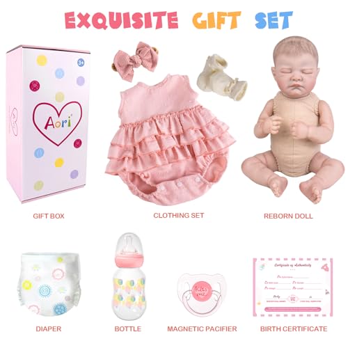 Lifelike Reborn Baby Girl Doll 20 Inch with Poseable Limbs and Feeding Kit O517460