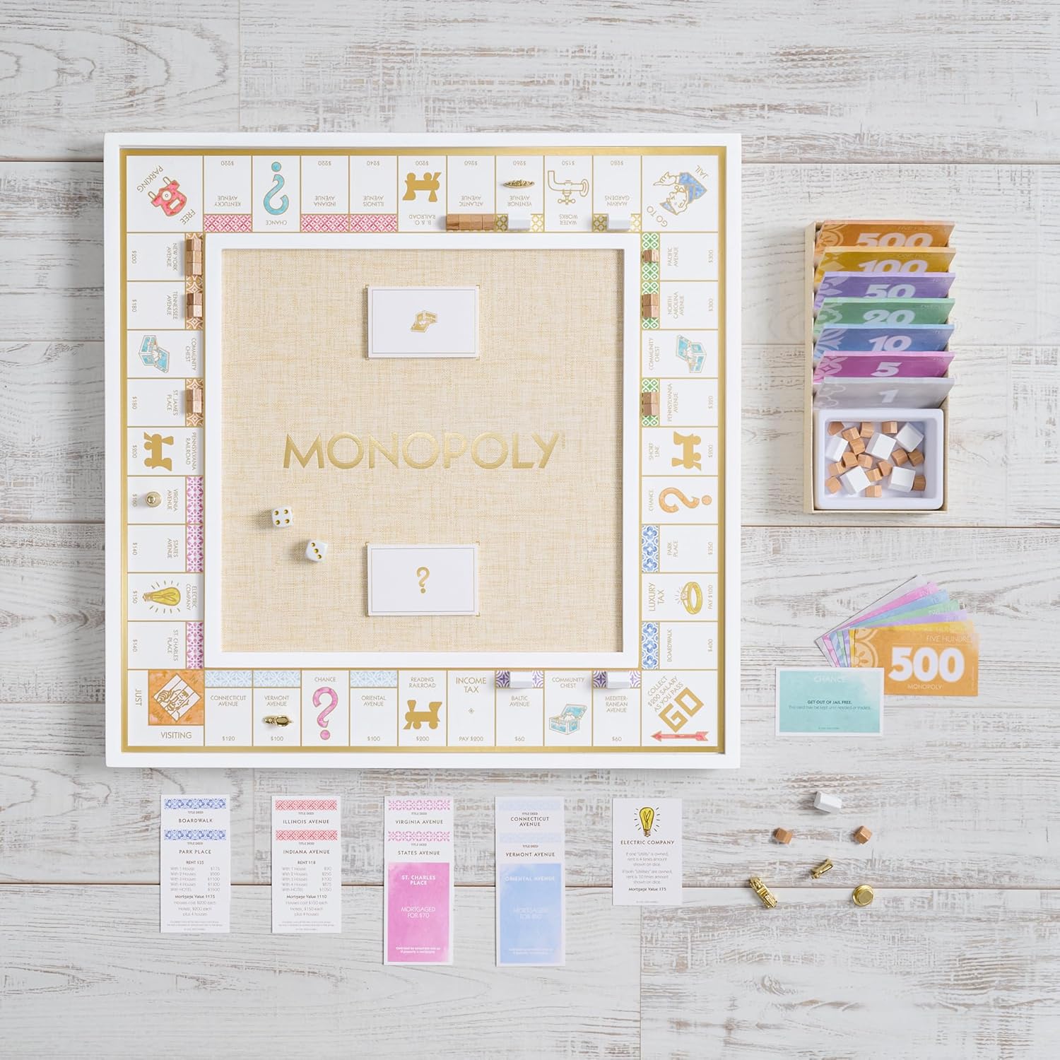 Monopoly Bianco Edition Wood Game Board U45273