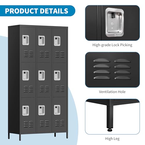Steel Lockers for Employees, Lockable Storage Cabinet with Assembly X270