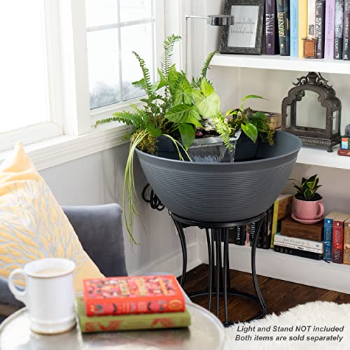 Container Water Feature Kit with Waterfall Fountain, Pump & Filtration for Indoor & Outdoor Mini Pond O74793