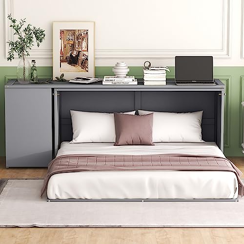 Wall Cabinet Bed with Storage and Bookcase Headboard F651615