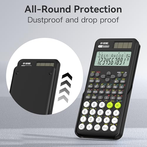 Scientific Calculator with Notepad, 2-Line Display, Solar and Battery Powered Q967